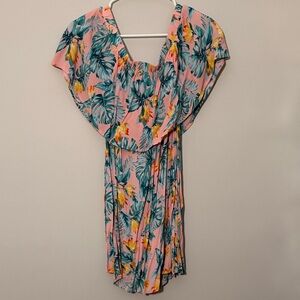 Floral Pink and Green Dress